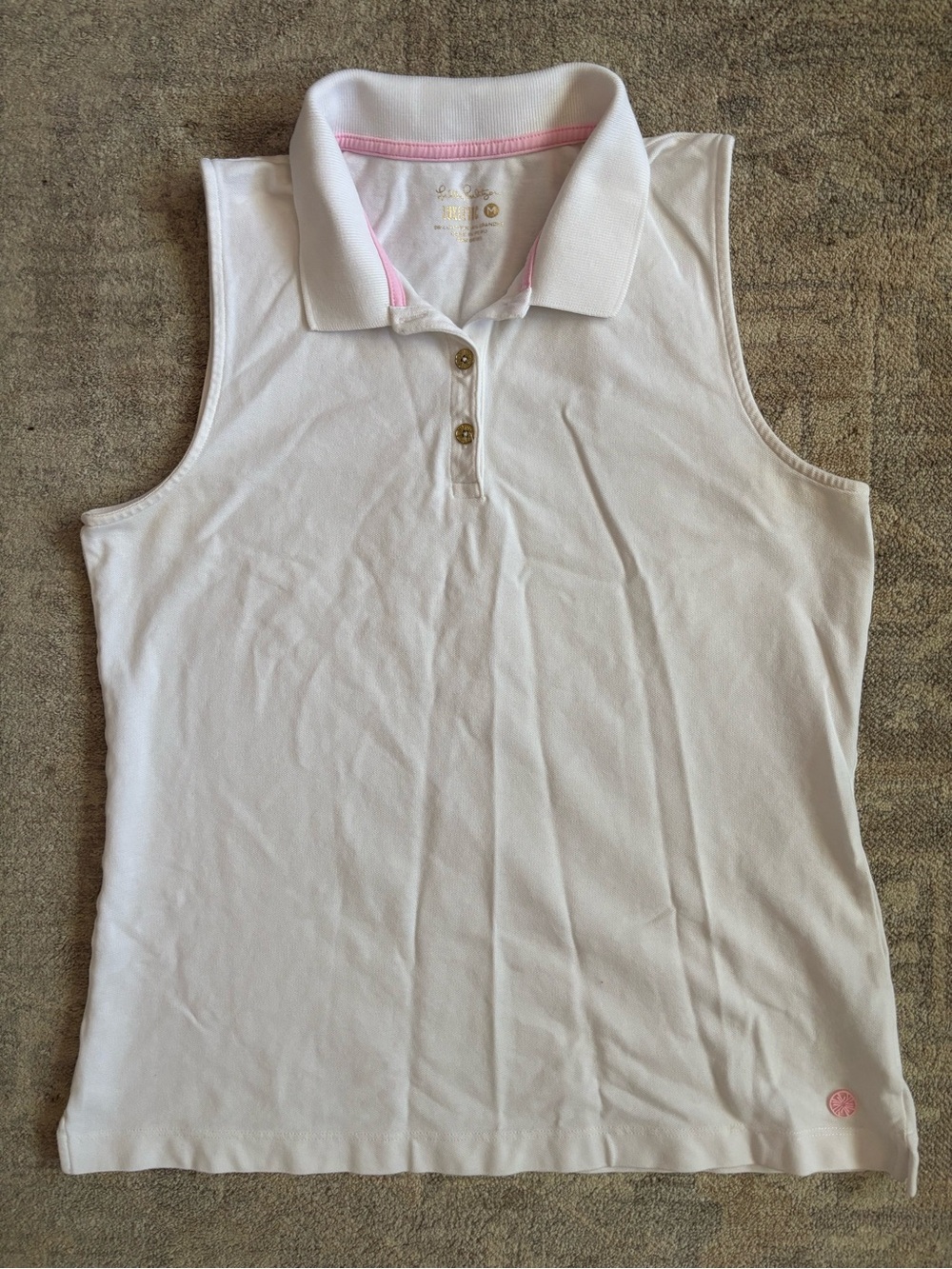 Lilly Pulitzer White Sleeveless Polo Tank